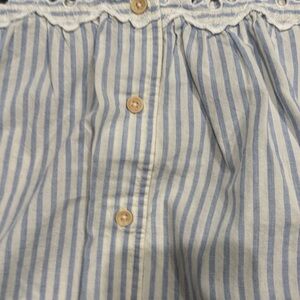 Made well Blue and White Eyelet Stripe Top